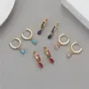 Wholesale Round Copper Earrings For Women With 14K Real Gold Plated Electroplated Finish, 925 Sterling Silver Posts, And Zircon Inlay