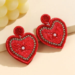 Big red tube bead heart