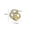 Wholesale New Style Geometric Stud Earrings For Women In 14K Real Gold Plated Copper With 925 Sterling Silver Posts And Zircon Inlay