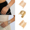 oly-b1e861e8bbbbd11d0b58bfa724a67bf3 Wholesale jewelry French simple design sense open smooth bracelet niche retro hollow leaf bracelet