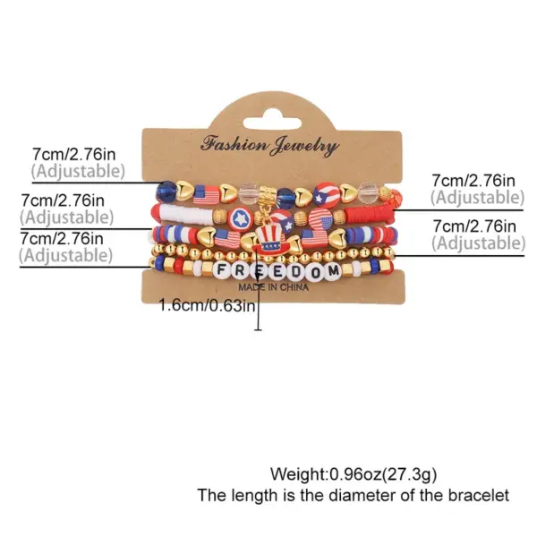 Wholesale New American Independence Day Bracelet USA Flag USA Election Holiday Party Commemorates Patriotism Bracelet - Nihaojewelry