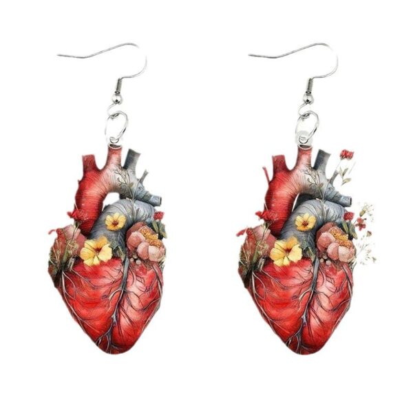 oly-b20fc119021a8d6f0a61044055be9e98 Wholesale Fashion Personalized Flowers Heart Acrylic Women's Earrings-Valentine's Day, Birthday and other perfect gifts