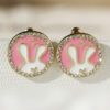 Wholesale Easter Diamond Rabbit Blue Glazed Earrings Gorgeous Ladies Party Earrings Niche Design Fashion All-Match
