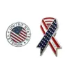 Wholesale American Flag Pin In Alloy With Ribbon Craft, Perfect Flag Brooches For Independence Day