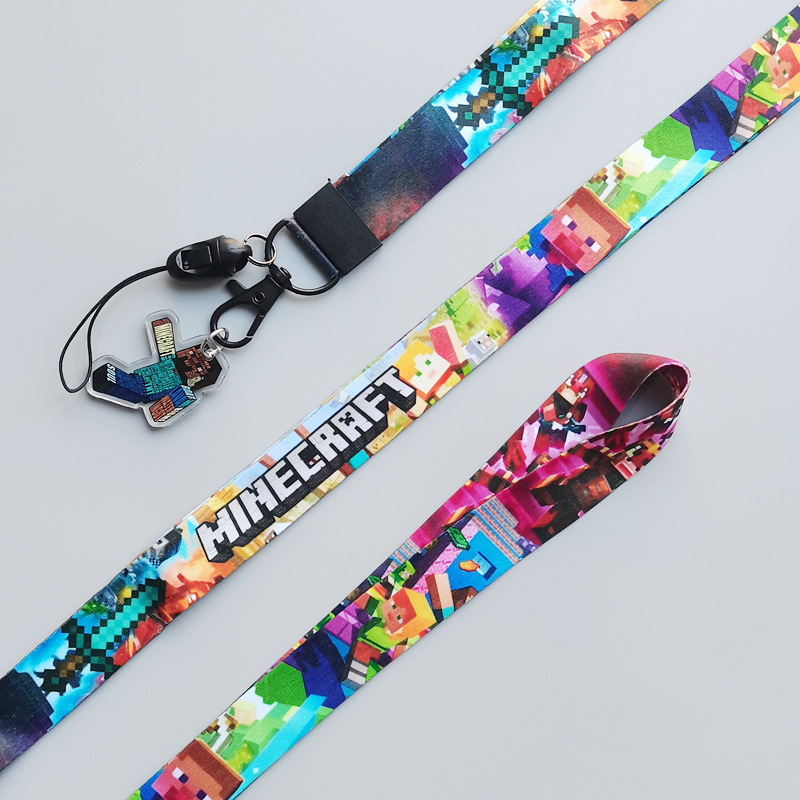 Wholesale Cartoon lanyard mobile phone halter polyester thermal transfer ribbon wholesale my world