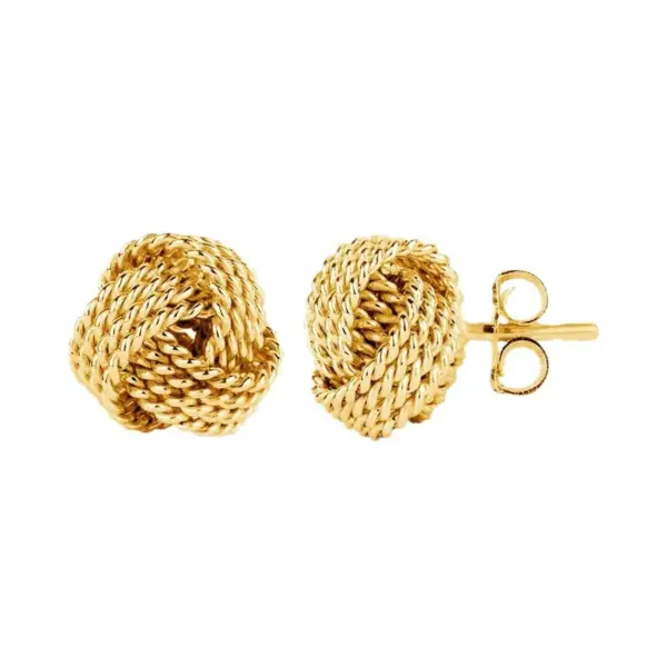 Wholesale Fashionable Brass Plated Real Gold European Style Women's Earrings Creative Knitted Ball Personality Jewelry Accessories