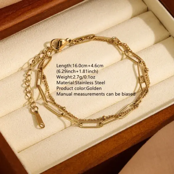 Wholesale Three-dimensional Geometric Bracelets For Women With 304 Stainless Steel O-link Chain