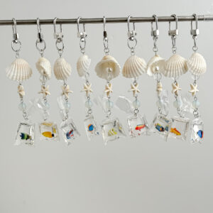 oly-b22dabc7adaa225fedac64b206174e81 Wholesale Dot Color Original Marine Tropical Fish Cute Mobile Phone Pendant Natural Shell Pendant Wind Bell Bag Hanging Keychain