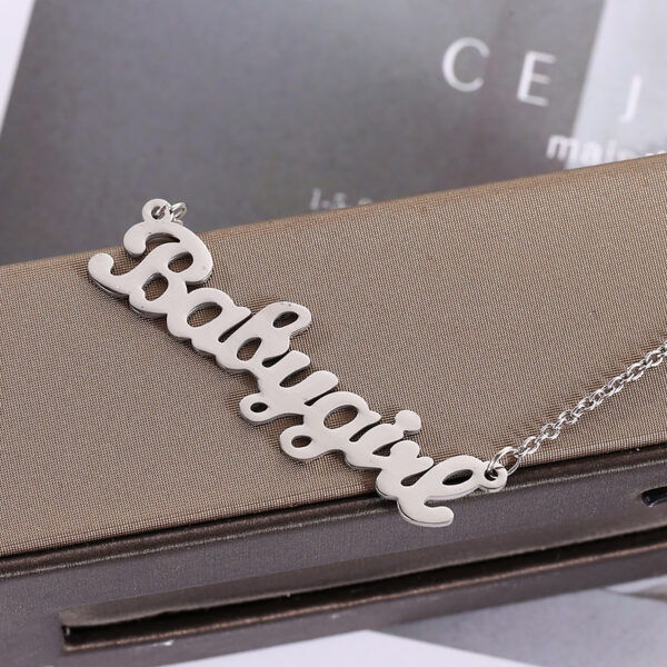 oly-b2324439a49c081b20963876dc9ac287 Wholesale Stainless Steel Best-Selling Jewelry Water Wave Chain Creative Babygirl English Letter Necklace