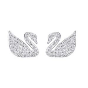 White swan earrings