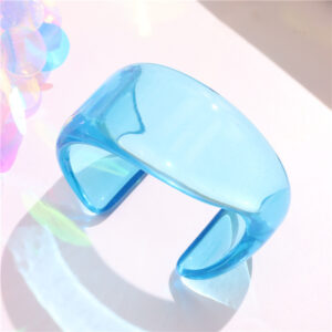 Wholesale 2023 New European and American Special-Shaped Color Acrylic Bracelet Irregular Simple Geometric Transparent Resin Bracelet