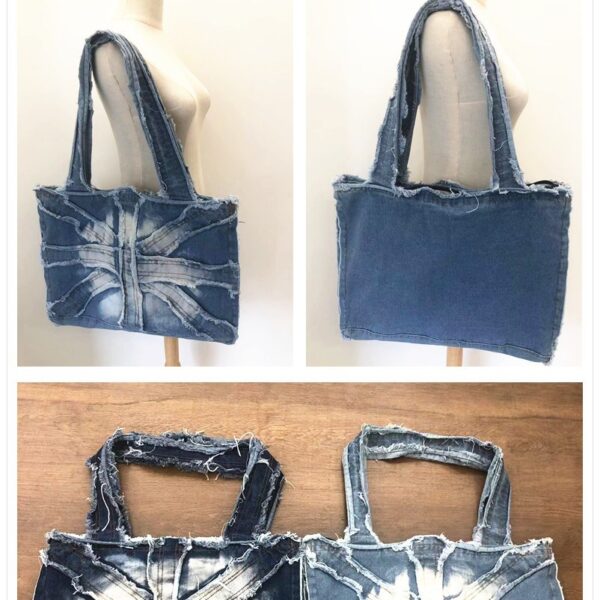 oly-b24c06e9e88e8d38265b7bbcd260705e Wholesale Men's and Women's Shoulder Bags Ins Denim Bags Washed Rice-Shaped Large Fitness Bags Mom Bags Casual Travel Bags