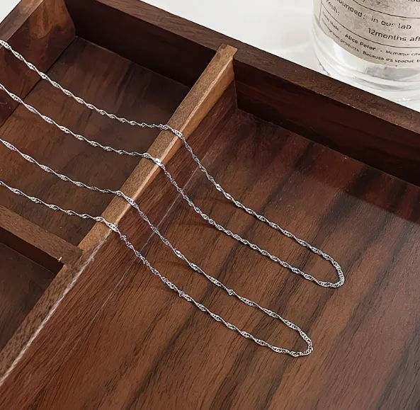 Wholesale Handmade Geometric Necklace For Women With 925 Sterling Silver Twisted Rope Chain