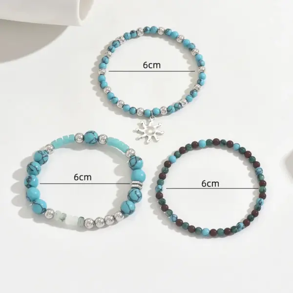 Wholesale Sun Pattern Unisex Bracelets For Everyday Wear Featuring Synthetic Gemstones, 1 Set