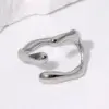 Wholesale PVD Coated Real Gold Plated 18K Gold Geometric 304 Stainless Steel Simple Style Waterproof Non Tarnish Open Rings