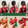 Wholesale Christmas Hair Accessories For Children, Curly Telephone Wire Hair Ties, Girls' Double Ponytail Hair Bands, Festive Elk Hair Ties For Girls