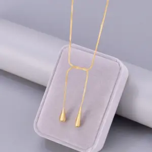 Two Water Drops Snake Chain-Gold
