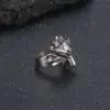 Wholesale 304 Stainless Steel Wolf Head PVD Coated 18K Real Gold Plated Simple Style Waterproof Non Tarnish Polishing Rings