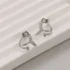 Wholesale Fish Tail Stud Earrings For Women With 925 Sterling Silver Posts, Copper Base Electroplated In 14K Real Gold And Freshwater Pearl Inlay