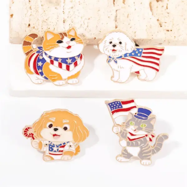 Wholesale Cartoon Animal Pinback Badge In Multicolor Featuring Stamping Craft Made Of Alloy