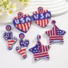 Wholesale Exaggerated Huichol Earrings For American National Day, Handmade Resin Unisex Earrings Featuring Seed Bead Inlay