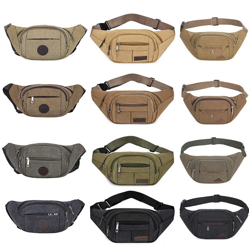 Wholesale Men's Waist Bag Wholesale Site Work Stall Cashier Bag Outdoor Mountain Climbing Mobile Phone Bag Crossbody Chest Bag
