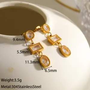 Square and Round Earrings