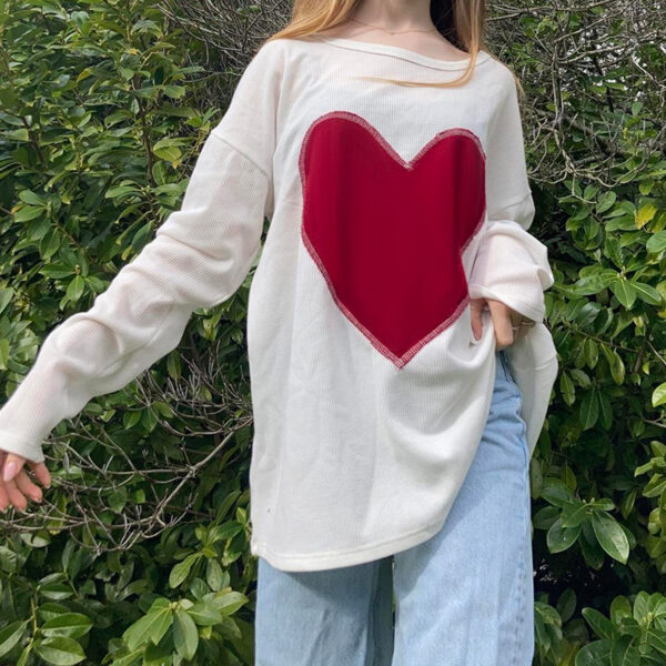 oly-b2b98e8a82ca966ecaab02e5d22ebabd Wholesale Women's Long Sleeve Round Neck T-Shirt Valentine's Day Love Casual Loose Pullover Top Spring and Autumn