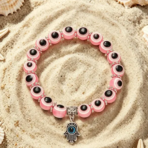 Wholesale Bohemian Palm Resin Bracelet With Waterproof Non Tarnish Multicolor Cord In Chain, Unisex Style