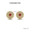 Wholesale Ion Plating (IP) 18K Gold Plated Round 304 Stainless Steel Vintage Style Waterproof Non Tarnish Ear Studs