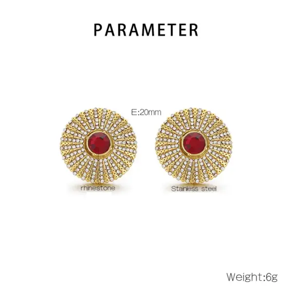 Wholesale Ion Plating (IP) 18K Gold Plated Round 304 Stainless Steel Vintage Style Waterproof Non Tarnish Ear Studs