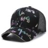 oly-b2ef074a57435afa0c423e0f7cfd9a5d Wholesale Korean Style Graffiti Embroidered Hat Breathable Baseball Hat Fashionable Casual All-match Sunscreen Hat Cap