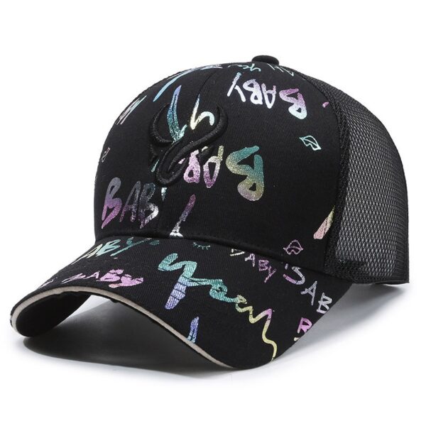 oly-b2ef074a57435afa0c423e0f7cfd9a5d Wholesale Korean Style Graffiti Embroidered Hat Breathable Baseball Hat Fashionable Casual All-match Sunscreen Hat Cap