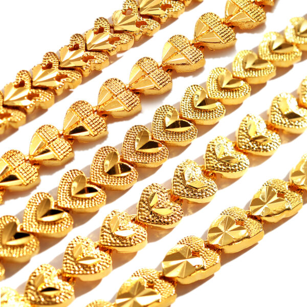 oly-b2f26beb1e51cc3873aaf953b72e990c Wholesale southeast asia plated yellow gold watch chain women's sand gold heart-shaped bracelet