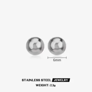 Steel Ear Studs-6mm (Marking S999)