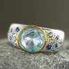Wholesale Geometric Women’s Ring With Claw Setting, Copper Base With White K Water Plating, Featuring Zircon Inlay