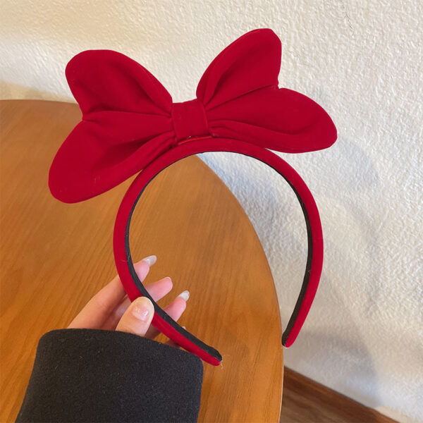 oly-b308b67405fb12a3134d4582fc3eab71 Wholesale Valentine's Day Red Velvet Bow Headband for Men and Women Couple Vintage Flocking Holiday Decoration Photo Card