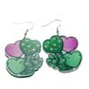 Wholesale St. Paric festival earrings colorful double-sided heart-shaped earrings green plant clover acrylic earrings