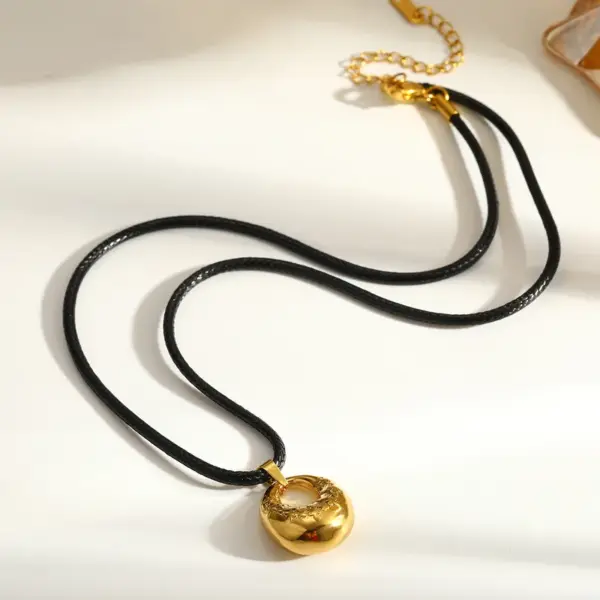 Wholesale Geometric Necklace For Women In 304 Stainless Steel With 18K Real Gold Plated Coating 0.03µm, Cord String, Independence Day Style