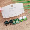 oly-b33d890d1170275b5df4aaca1ea3eea8 Wholesale Patrick's Day carnival earrings suit personality green alloy oil drop clover hat earrings
