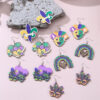 Wholesale Irish Carnival Wooden Earrings St. Patrick’s Clown Hat Earrings Holiday Jewelry