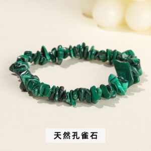 Natural Malachite Gravel Bracelet / 5-8mm