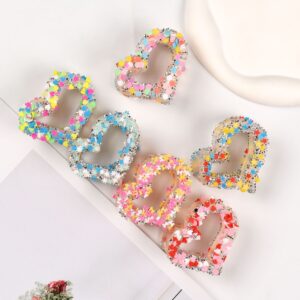 Wholesale Jelly Water Fat Love Ponytail Clip Fashionable Sweet Hair Clip Valentine's Day Heart Shiny Heart-Shaped Clip
