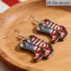 Wholesale Retro Print Boots Drop Earrings For Women In White & Red Acrylic With 304 Stainless Steel Ear Pins
