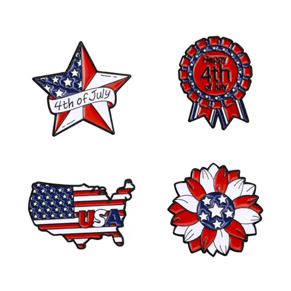Wholesale Modern Style Pin Map Letter American Flag Alloy Enamel Unisex Brooches