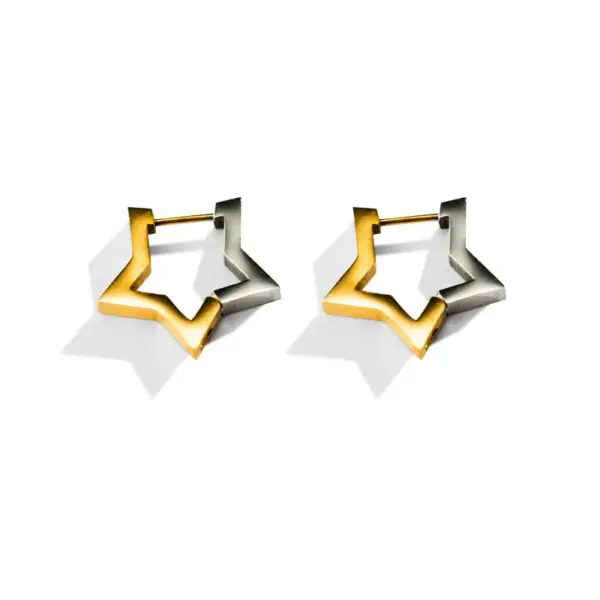 Wholesale Square Stainless Steel Geometric Star Ear Cuff Unisex Trendy Fashion Jewelry Women's Casual Style Ear Studs
