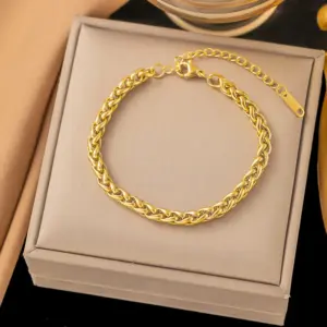 24 [Ae2162] Winding Chain Bracelet / Gold