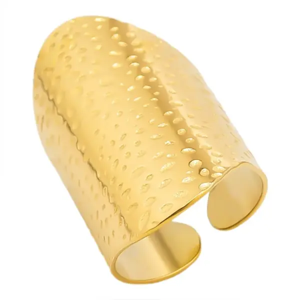 Wholesale PVD Coated Real Gold Plated 18K Gold Geometric Solid Color 304 Stainless Steel Hip-Hop Retro Waterproof Non Tarnish Open Rings