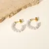 Wholesale Fashion Geometric Plating 304 Stainless Steel No Inlaid PVD Coated Earrings