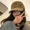 oly-b3c8fd526a9b8e53b13d5024a2aebe2c Wholesale Retro Leopard Print Old Baseball Hat for Women Spring and Summer Brushed Soft Top Y2K Face-Showing Small Ins Sexy Peaked Cap